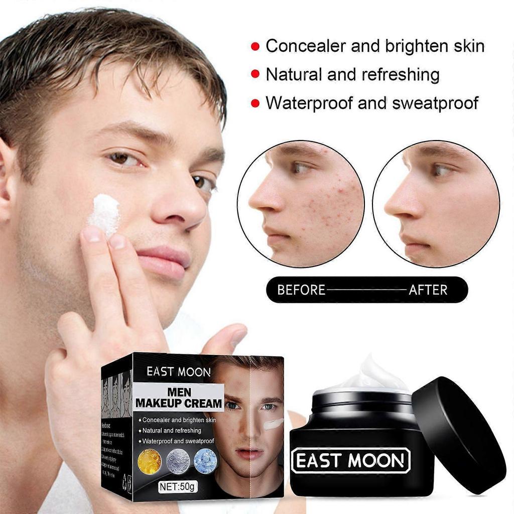 Omezený čas!!East Moon Pánský přírodní make-up krém, Lehký make-up korektor, Jizvy po akné, Vady pleti, Hydratační a zvlhčující, Krém pro línou krásu