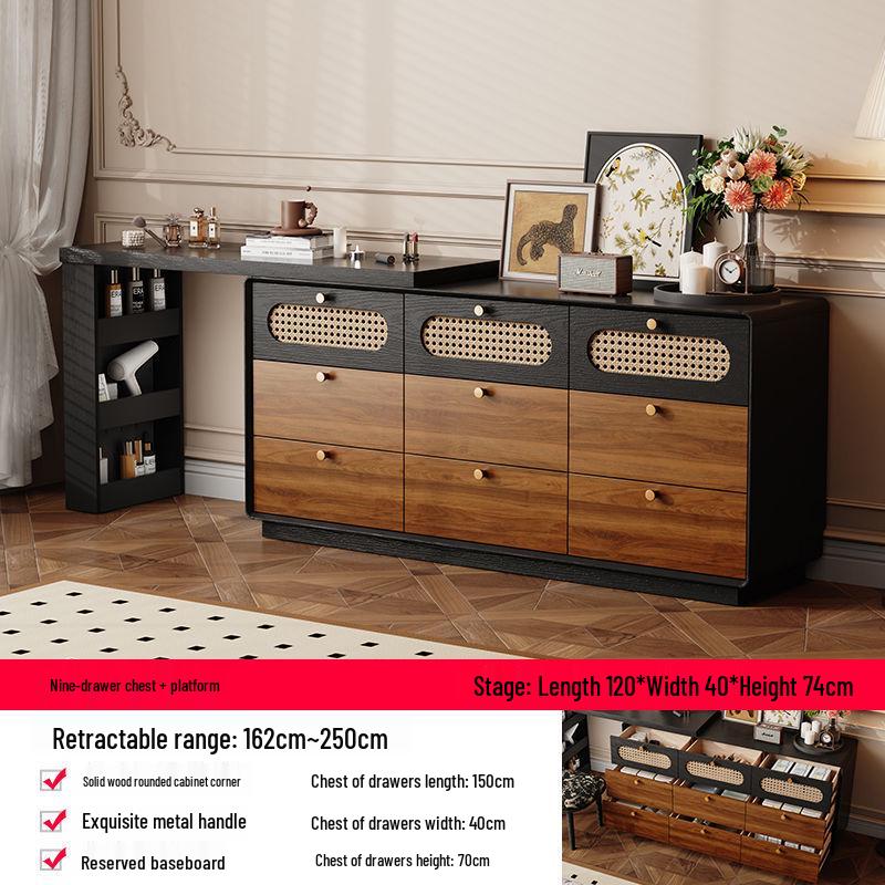 French Antique Style Retro Chest of Drawers and Dressing Table - High-End Bedroom Storage Cabinet 2025.