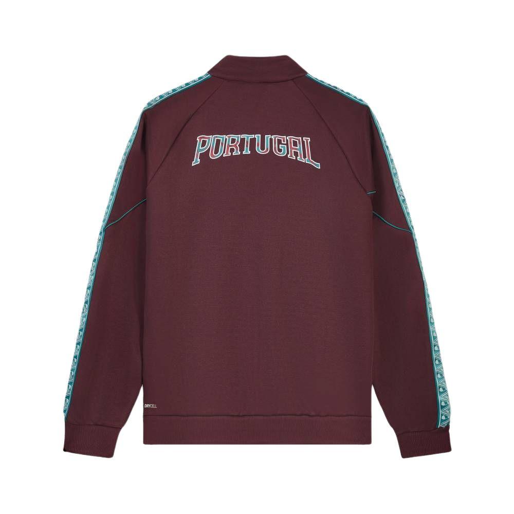 Puma Portugal National Team Moisture-Wicking Slim Fit Zip Long Sleeve Football Shirt Men Tops 784833-24