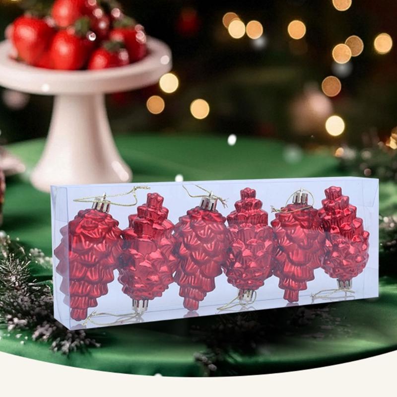 2Pieces Shimmering Pinecone Holiday Decorations Not Traditional Design Christmas Hanging Ornaments