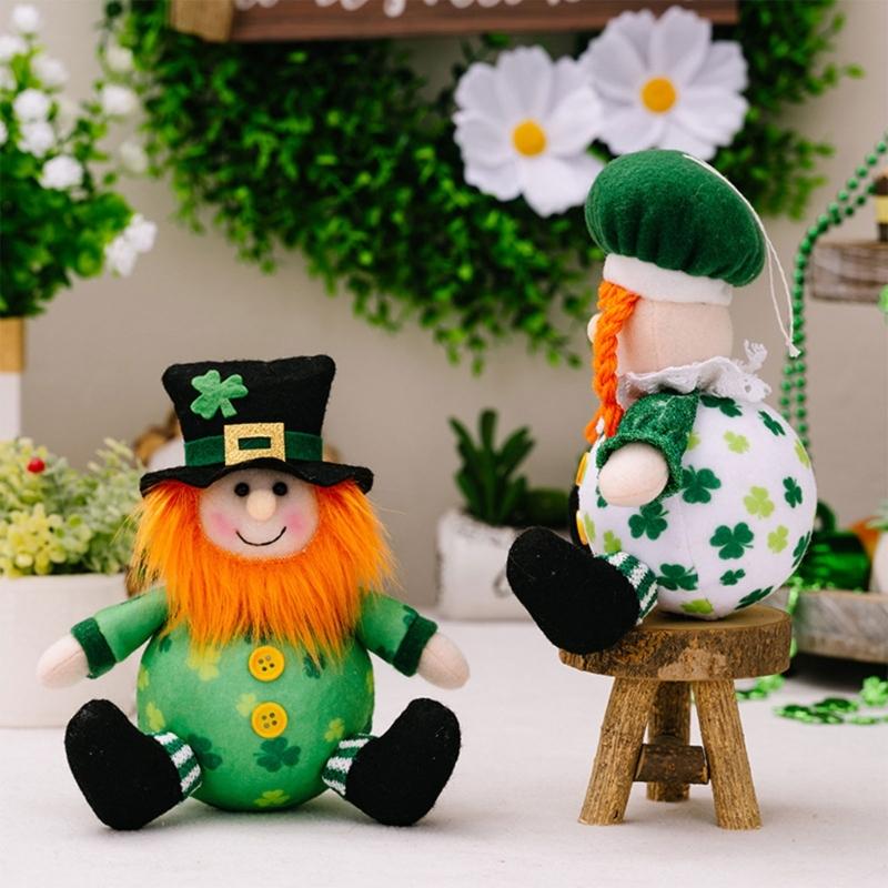 Patricks Day Ornament Leprechauns Doll Hangings Pendant for Festival Parties Tree Hangings Decorations Toy for Kids Boy Girl