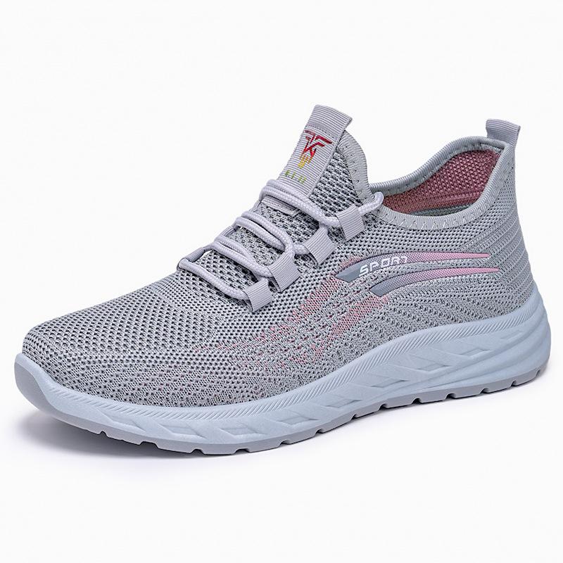 Shoes women's casual shoes foreign trade women's shoes versatile soft sole women's single shoes middle-aged and elderly mother shoes flying woven br