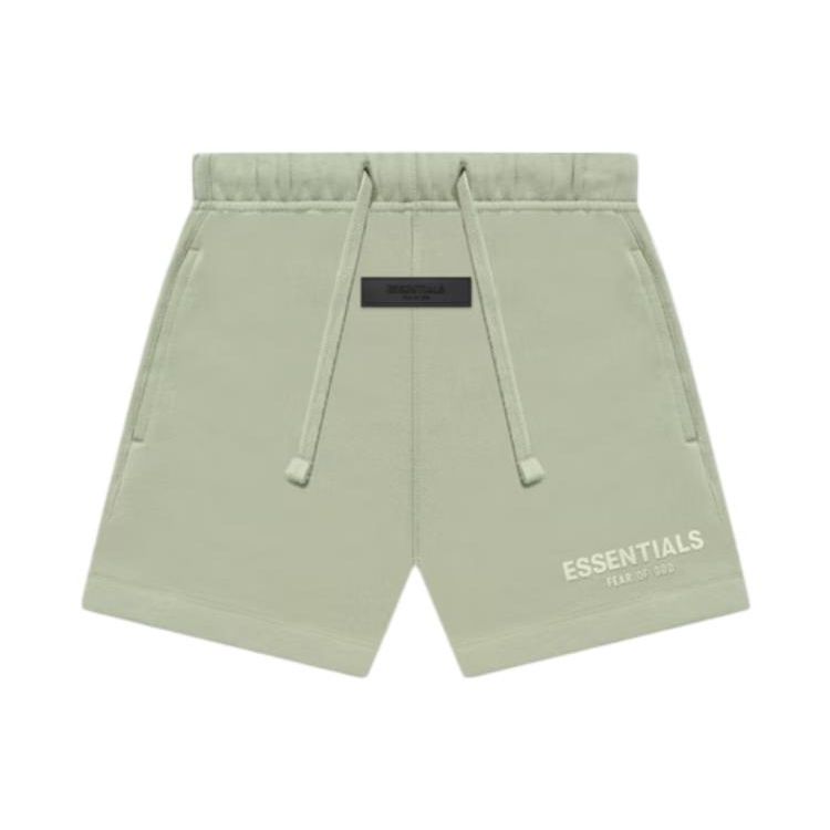 Fear of God Essentials SS22 Drawstring Elastic Waist Letter Shorts Kids Shorts Gray-Green FOG-SS22-185