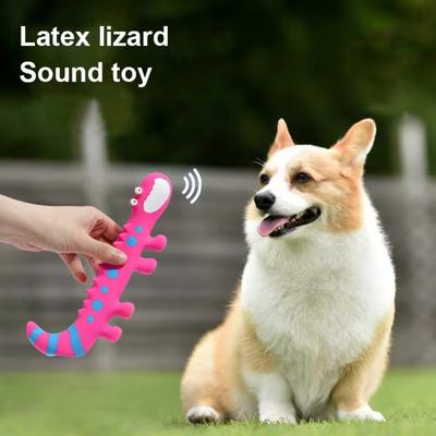 New Latex Dog Chew Toy Interactive Lizard Sounding Training Toy Grinding Teeth Squeaky Pet Toys Small Medium Dogs