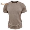Men's Round Neck T-shirt Cotton Solid Color Short Sleeve Basic Tee Pullover Casual Tee Shirt for Sports Gym Travel Daily Wear