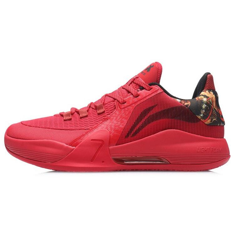New LiNing Speed 7 Cushioning Wear Resistant Breathable Supportive Low Top Basketball Shoes Men's Red ABPR007-4