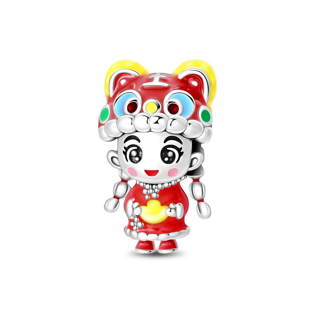 New Year'S Koi Lion Dance Chinese Knot Beaded Diy Bracelet Necklace Accessories Accessories