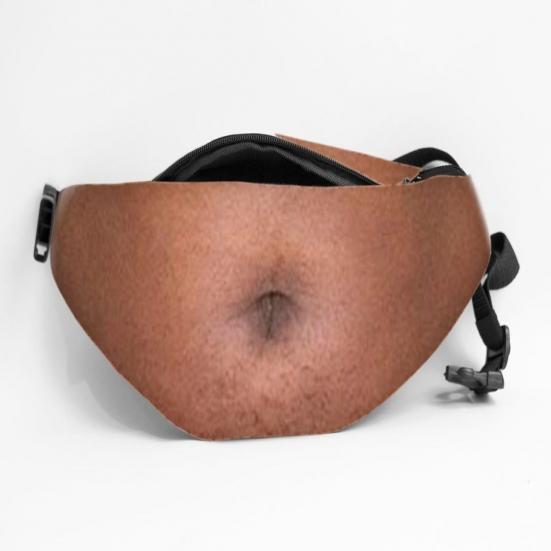 men's hairy belly fanny pack