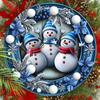 Adorable Snowman Wooden Christmas Sign, Cute Winter Wonderland Round Sign for Front Door Wall Hanging Decor, Ideal Christmas Ornament