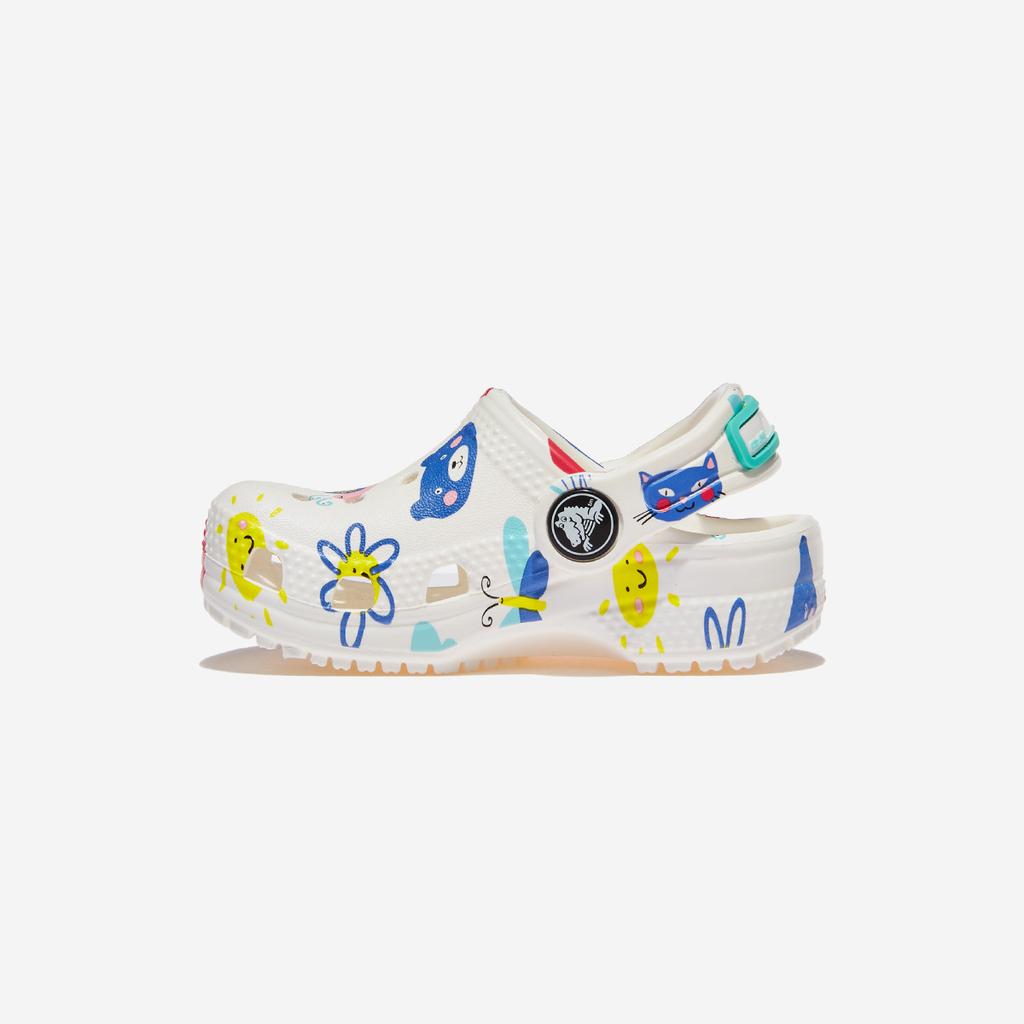 [Crocs] Classic Doodle Print Clog Toddler, CRS210357, 1010107512, Popular Korean Shoes