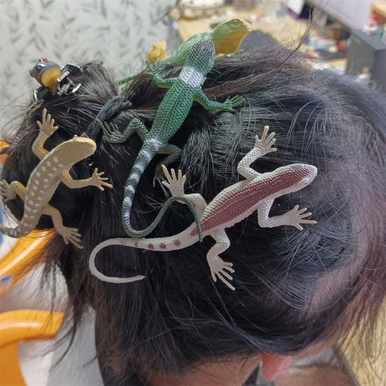 12Pcs Hairpin Vibrant Color Lizard Decor Handcrafted Hair Clip Hair Decoration Halloween Hair Accessory Fun Costume Gift