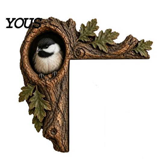 Whimsical Nursery Wall Accent Chipmunk Tree Hollow Door Topper, Woodland Animal Frame Decor, Rustic Wood Creative Birthday Gift for Nature Lovers