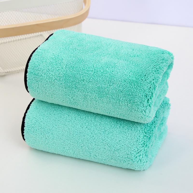 Thickened 1200g Coral Fleece Car Wash Towel - 40x40cm Water Absorbent for Interior Cleaning