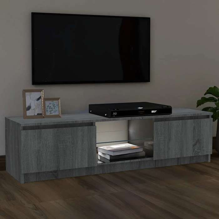 vidaXL Meuble TV avec lumières LED sonoma gris 120x30x36 cm 815709