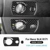 Car Headlight Switch Frame for Mercedes Benz SLK R171 2004 2005 2006 2007 2008 2009 2010 Real Soft Carbon Fiber Trim Sticker