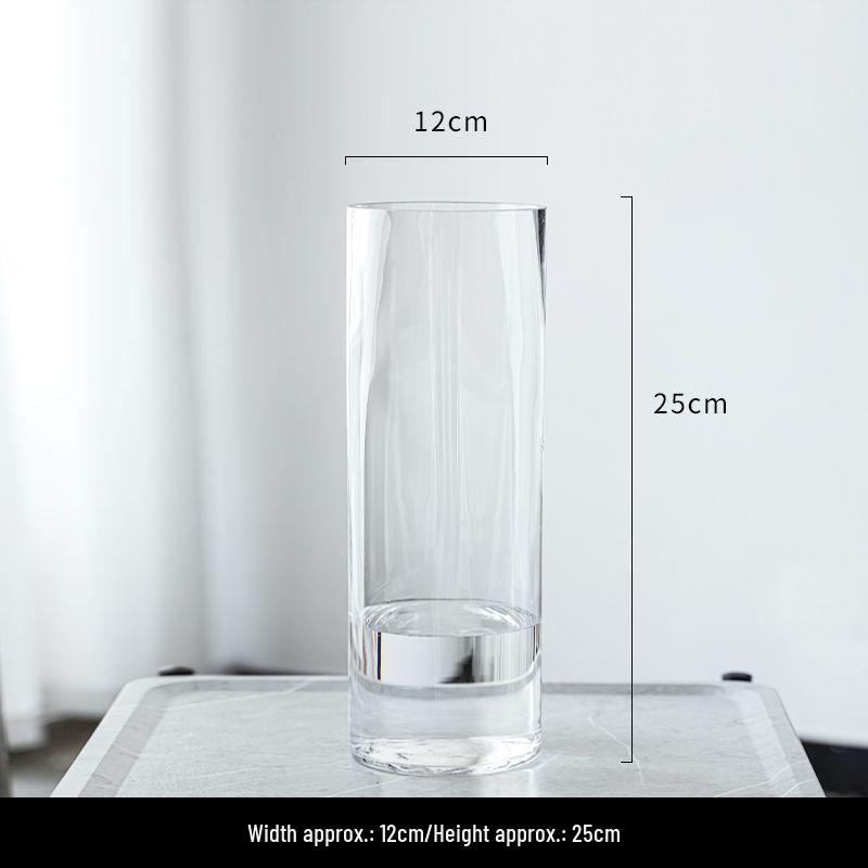 Elegant Transparent Glass Vase for Home Décor – Large Straight Tube Design for Floral Arrangements