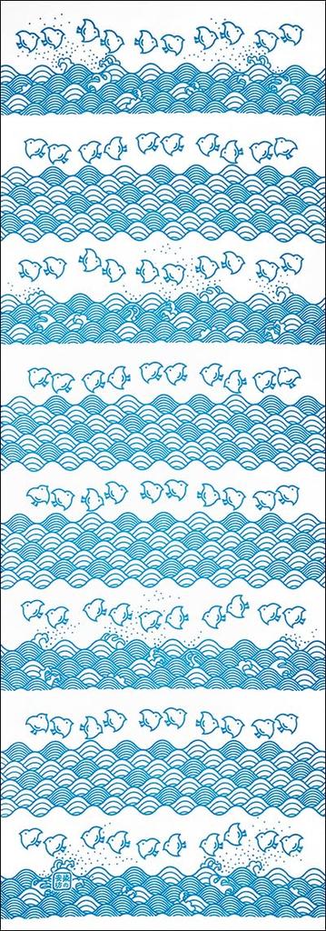 Dyeing Anbo Tenugui Chidori Authentic Dyed Cotton Tokuoka Made in Japan 35cm x 100cm "Namima Blue" 100%
