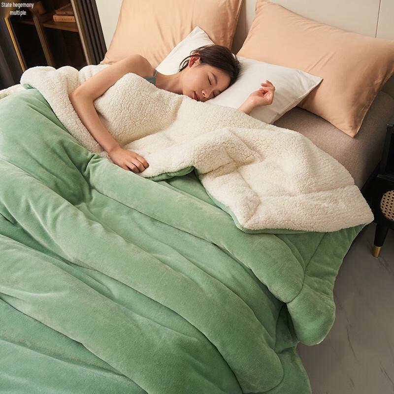 Ins-style Solid Milk Velvet & Lamb Fleece Blanket