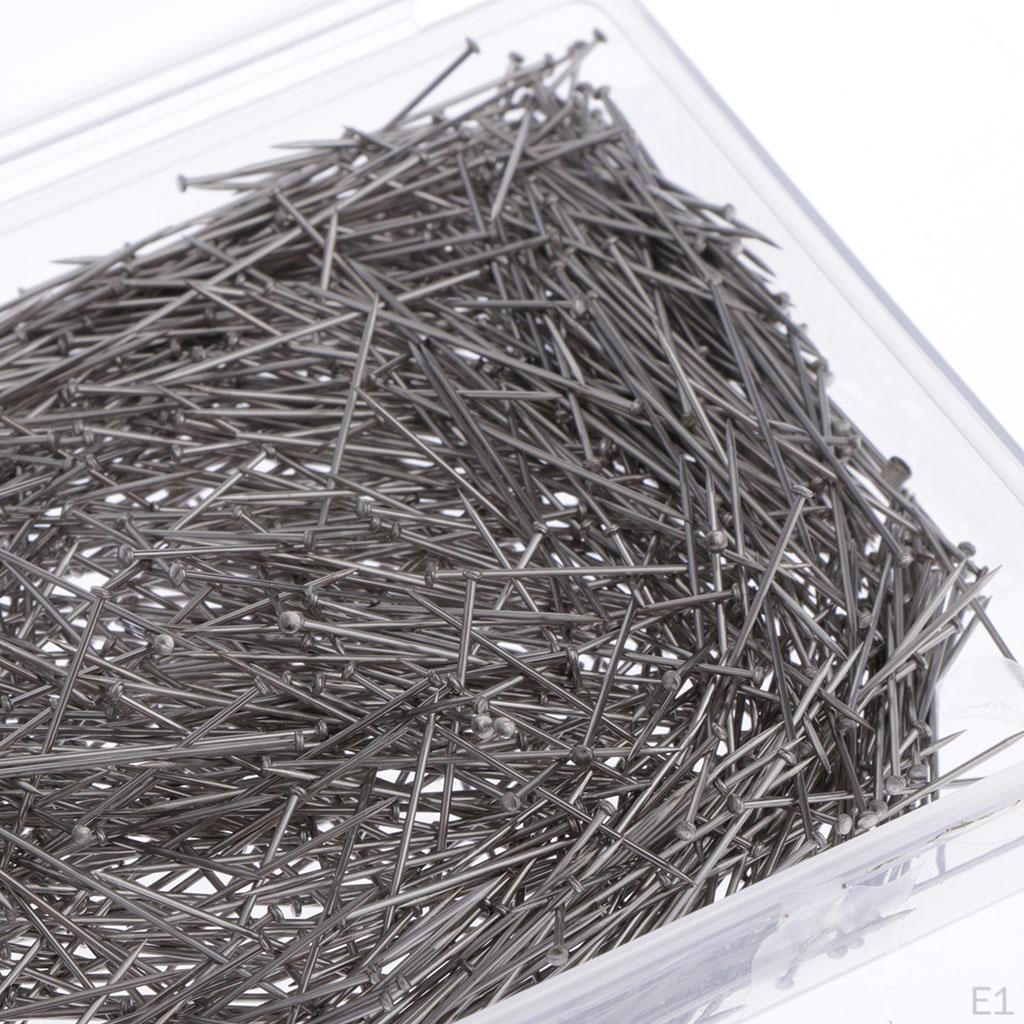 2000 de ace de cusut, argintiu 26 mm ace drepte plate pentru matlasare pentru croitorie cu cutie de depozitare