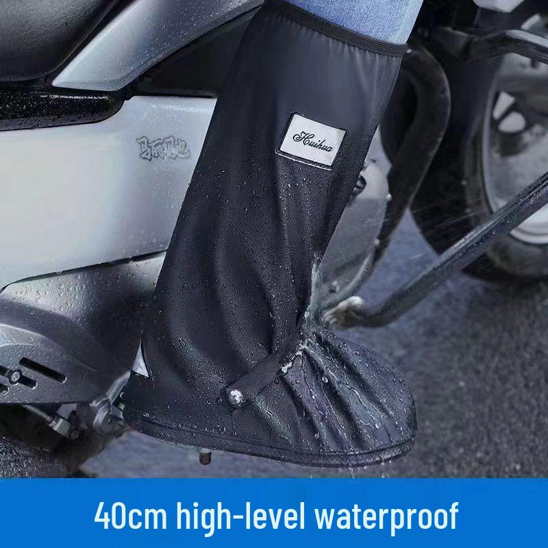 Waterproof Non-Slip High-Top Shoe Covers: Rain, Snow, & Sandproof Protection for Outdoor Cycling