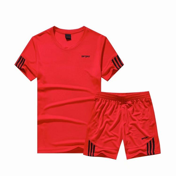 Football Jersey Set, Football Jersey, Short-Sleeved Male Adult Student Football Jersey, Quick-Drying And Breathable M красный