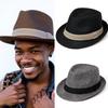 Men's Summer Straw Trilby Hat Sun Protection Lightweight Foldable for Beach Travel Outdoor Activities