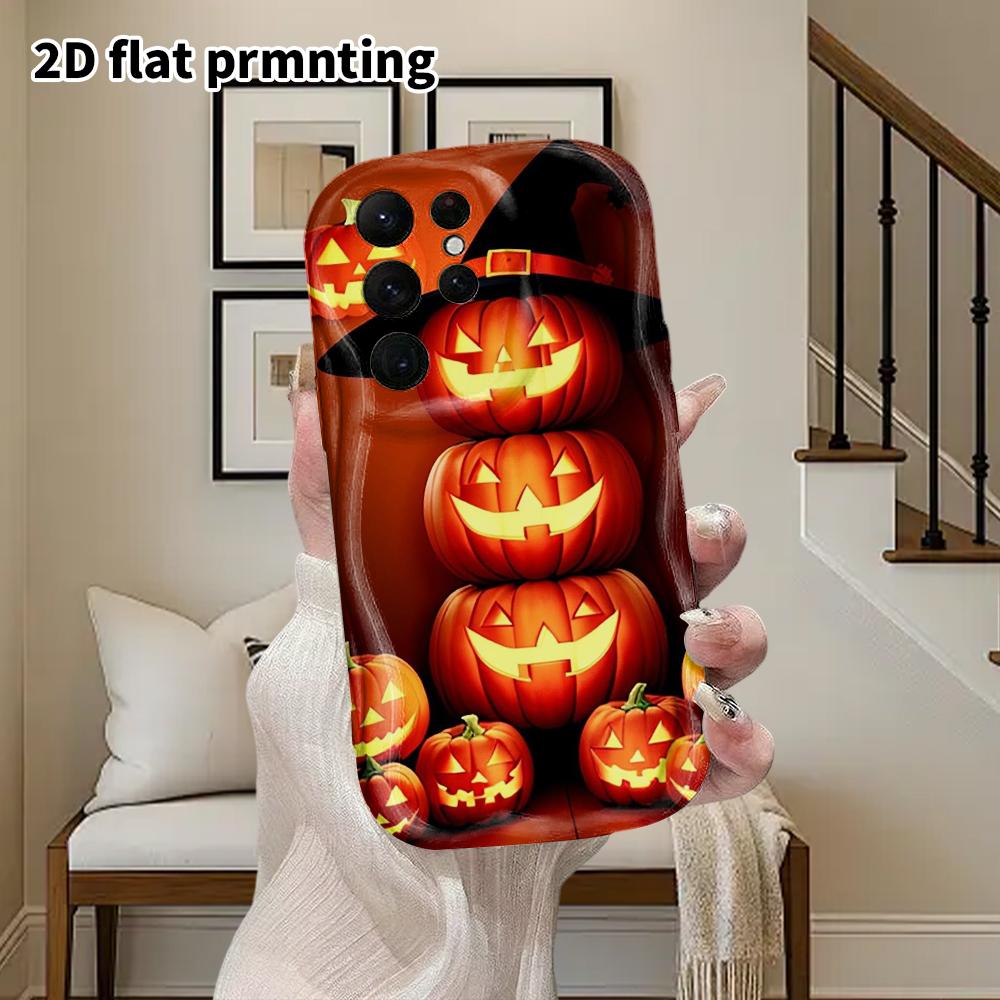 Phone Case: 2D Flat Samsung Galaxy A34 A35 M05 M06 S20 S22 S21 FE Plus 5G Protective Case, Couples Style, Warm Orange Tone, Christmas and Halloween Gi