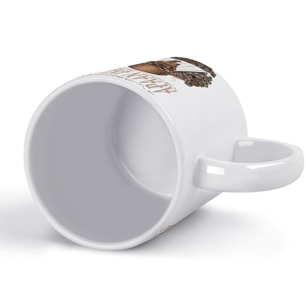 11oz Weiße Keramiktasse mit doppelseitigem Druck, Hitzebeständig und Glatt, Ideal für den täglichen Getränkegenuss