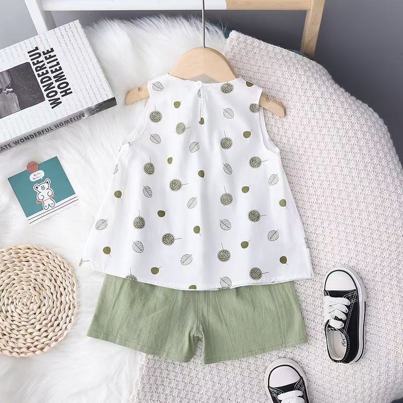 Girls Polka Dot Short Sleeve Set 2 Piece Outfit For Toddler Kids Age 1-5 Summer Baby Clothes