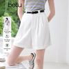 Betu Women's French Style High-Waist White Shorts