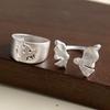 Xiaomi BF CLUB 925 Sterling Rings for Women Simple Geometric Handmade Irregular Retro Butterfly Cat Ring Allergy For Birthday Gift