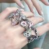 Butterfly Donut Bow Pink Open Ring Personalized Light Luxury Niche Design Cold Wind Index Finger Ring