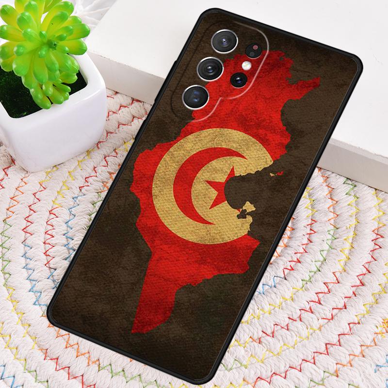 Tunisia Flag Map TPU Phone Case For Samsung Galaxy note 10 pro S26 S25 S24 S23 S22 Ultra Plus S21 FE S20 Shockproof Cover