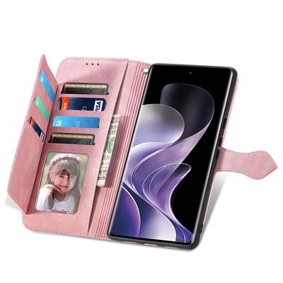 For Xiaomi Redmi Note 14 Pro+ 5G Zipper Wallet Case with Strap Flower Imprint PU Leather Phone Cover