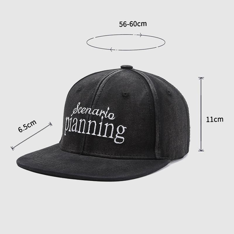 Embroidered Baseball Cap Retro Men Women Hip-Hop Cap Flat Brim Sun Hat