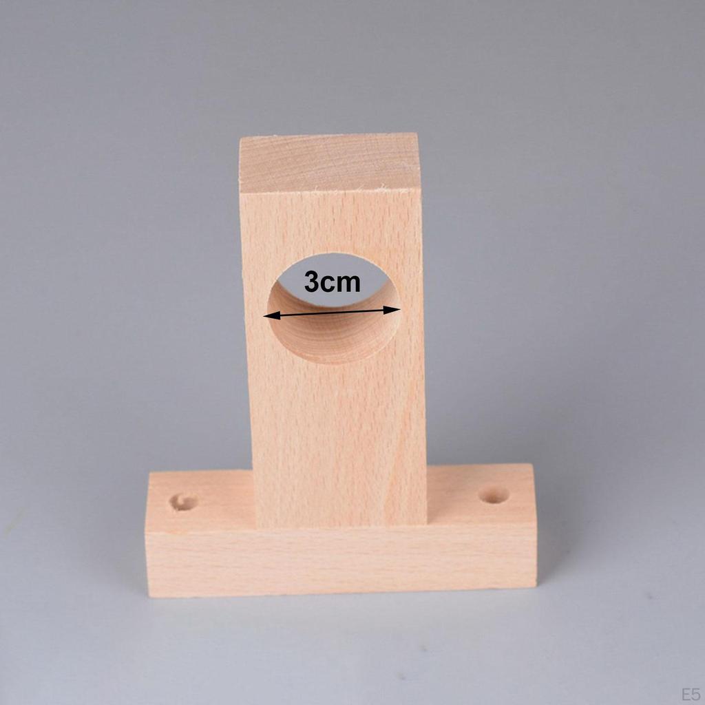 2 Pieces Curtain Rod Brackets Roman Pole Bracket Ceiling Hanging Hook Multipurpose Wooden Holder