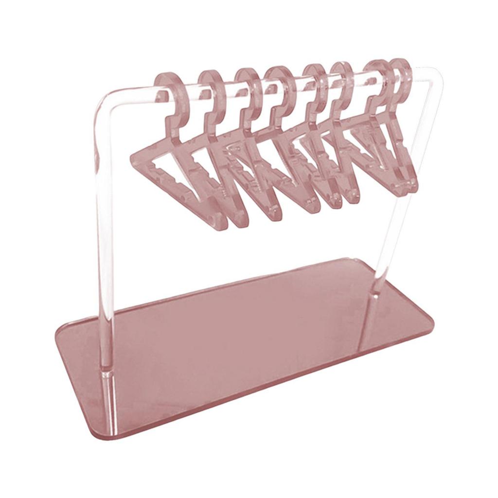 Hanging Hanger-Shaped Earring Organizer Rack Acrylic Earring Bracelet Choker Storage Display Holder with 8pcs Hangers