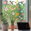 Variety Leaves, Hummingbird & Colorful Birds Window Clings for Glass Windows, Prevent Bird Strikes Double-Side Static Decals Anti Collision Glass
