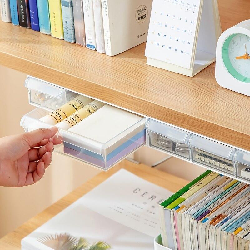 Schreibtisch-Aufbewahrungsbox, Aufbewahrungsbox mit Schublade aus Baumwolle unter dem Schreibtisch, Aufbewahrungsbox für Studentenschreibtische, Datenleitung, Schreibwaren