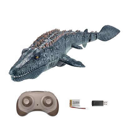 Dinozaur RC dla Dziecka Zdalnie Sterowany Mosasaurus Model Symulacyjny ze Światłem Spryskiwanie Lato Woda Basen Jezioro Łazienka Zabawka dla Chłopca