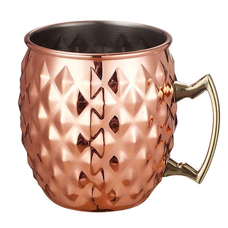 Hammered Copper Plated Stainless Steel Moscow Mule Mug Drum-Type Beer Cup Coffe Cup Water Glass Drinkware