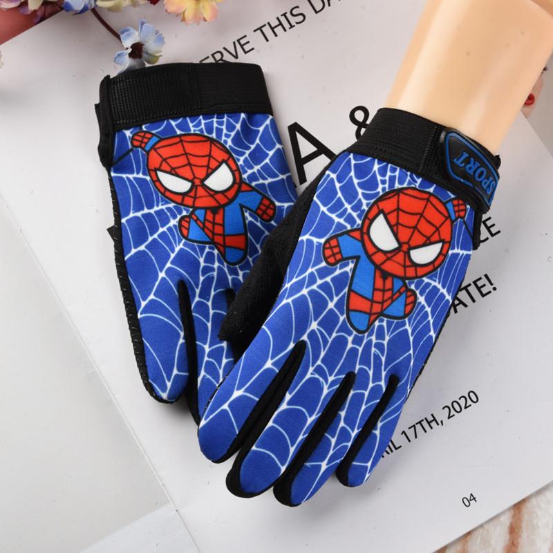 Children's Winter Gloves Thickened Warm Cycling Long Finger Gloves Cold-Proof Non Slip Sports Gloves Children's Gifts Marvel