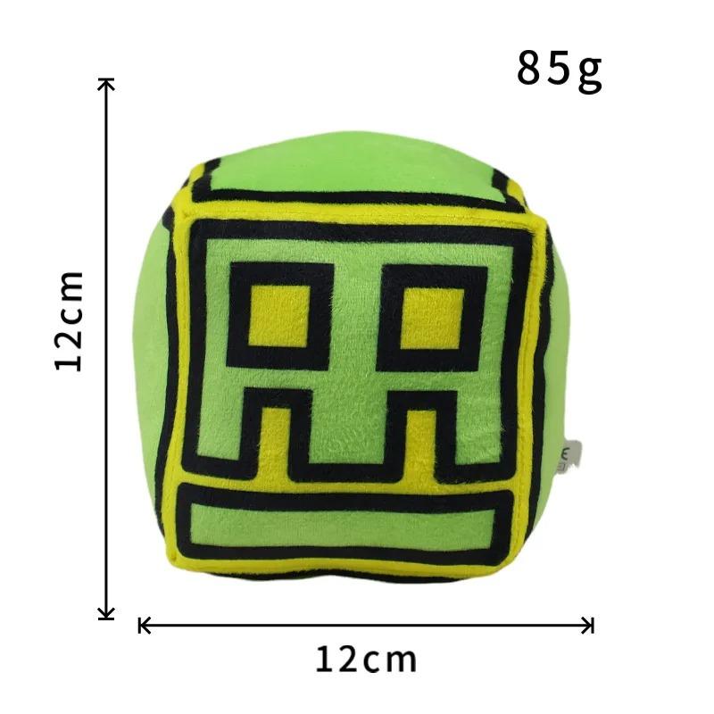 Juguetes de Peluche Cubo Geometry Dash Almohada Pequeña Muñeco de Peluche Relleno Colgante Cuadrado Juego Lindo Decoración para el Hogar Regalo de Cumpleaños para Niños