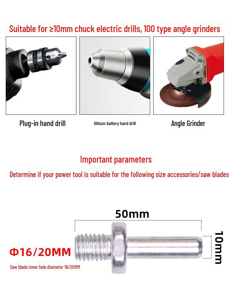 Angle Grinder Adapter Kit for Electric Drills: Saw Blade, Cutting Disc & Polishing Accessories