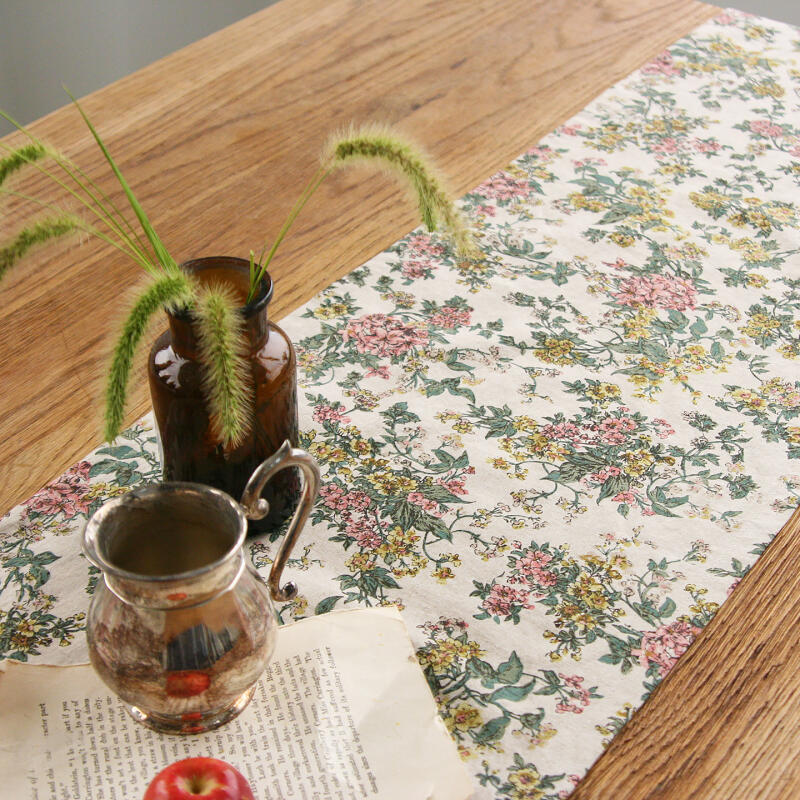 

Vanilla Flower Linen 4-Person 6-Person Table Runner For 4 people (180cm)