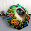 1pc Cat Flowers Automatic Open/Close Umbrella - Compact Travel Umbrella, Gift for Birthdayyy251208144