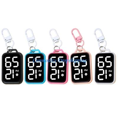 Y5JC Pocket Sized Digital Pocket Clock Keychain For Children Backpacks Plastic Electronic Watch Time Display Accessories