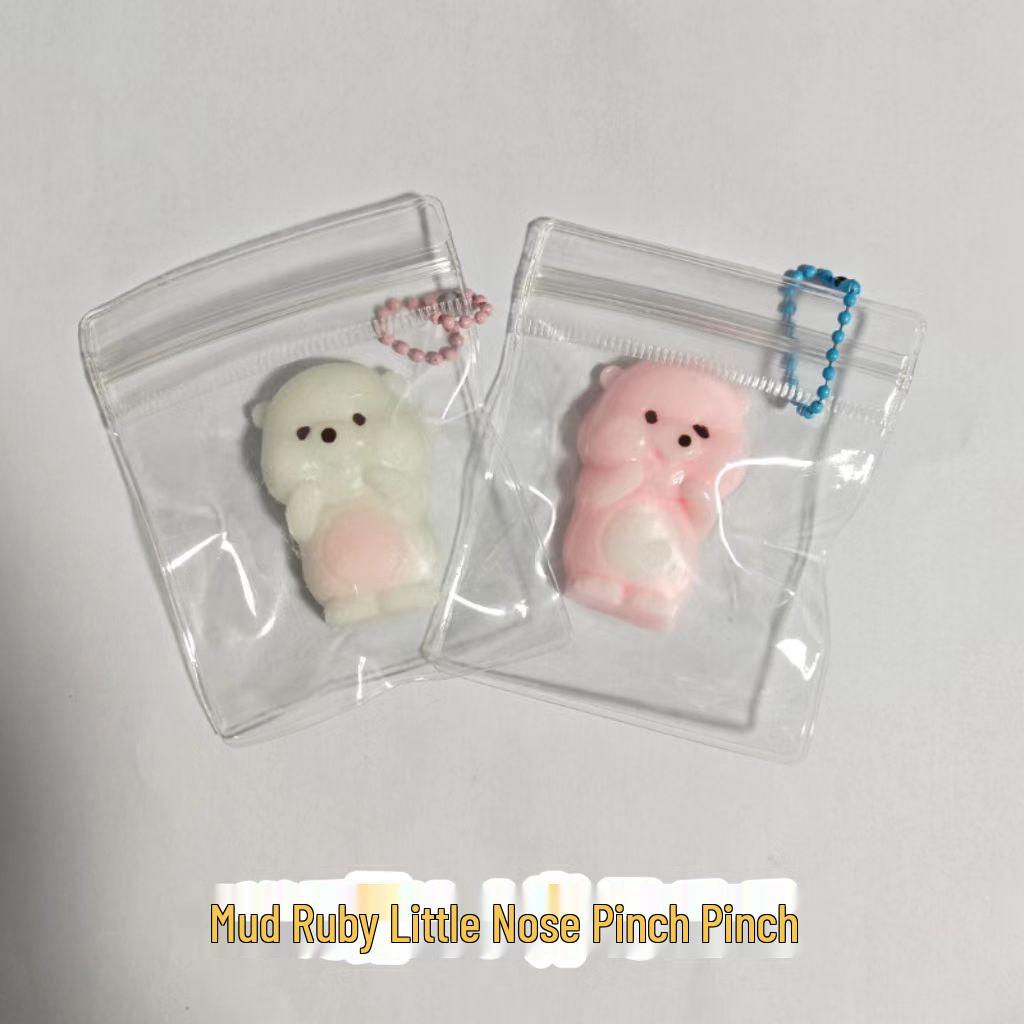 Transparentes Emoji Knödel Quetschspielzeug - Cartoon Mini Nase Relief