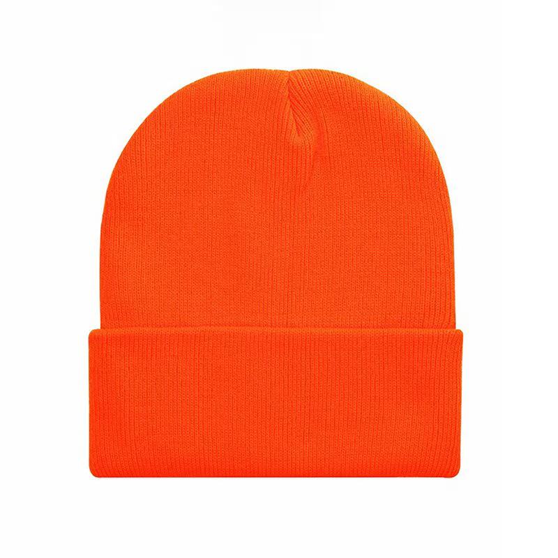 Fluorescent Knit Wool Hat: Versatile, Trendy, Solid Color for Men & Women, Perfect for Autumn & Winter. Warm Pull-On Candy Color Cold-Weather Hat.