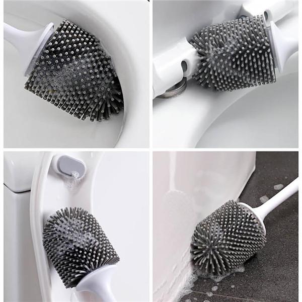 Silicone Toilet Brush For WC Accessories Drainable Toilet Brush Wall-Mounted Cleaning Tools Home Bathroom Accessories Sets